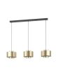 Κρεμαστό Φωτιστικό Τρίφωτο Ράγα 128x28xH150cm 3xE27 Μαύρο-Χρυσό-Γυαλί Eglo Duglia 390067