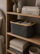 Καλάθι Αποθήκευσης Polyester με Bamboo 45x30x24.5cm Deep Grey MRShome  DF-0072000