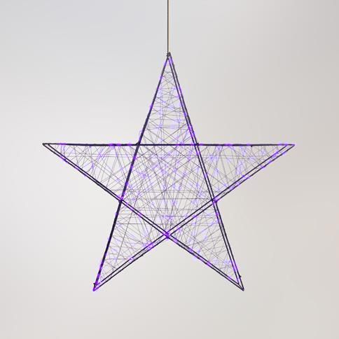 ΑΣΤΕΡΙ ΦΩΤΙΖΟΜΕΝΟ 78cm, 240 LED, 4,5V ΜΕΤΑΣΧΗΜΑΤΙΣΤΗ, TIMER, ΜΑΥΡΟΣ ΜΕΤΑΛΛΙΚΟΣ ΣΚΕΛΕΤΟΣ, ΜΑΥΡΟ ΧΑΛΚΙΝΟ ΚΑΛΩΔΙΟ, ΜΩΒ LED, ΠΡΟΕΚΤΑΣΗ ΠΑΡΟΧΗΣ 5m, IP44 Eurolamp 600-22520