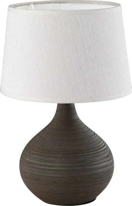 Πορτατίφ 20xH29cm 1xE14 Λευκό Καπέλο Βάση Καφέ Trio Lighting Martin R50371026