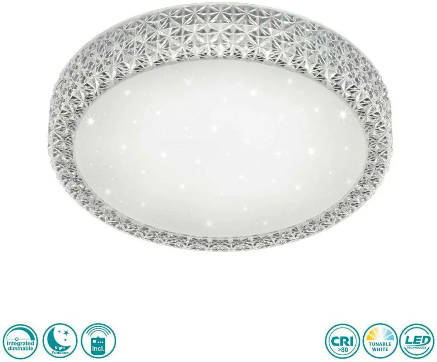 Πλαφονιέρα Οροφής Ø60 εκ. Led 27 watt 2700lm Εναλλαγή 3000-5500K Trio Lighting RL Pegasus White R62423100