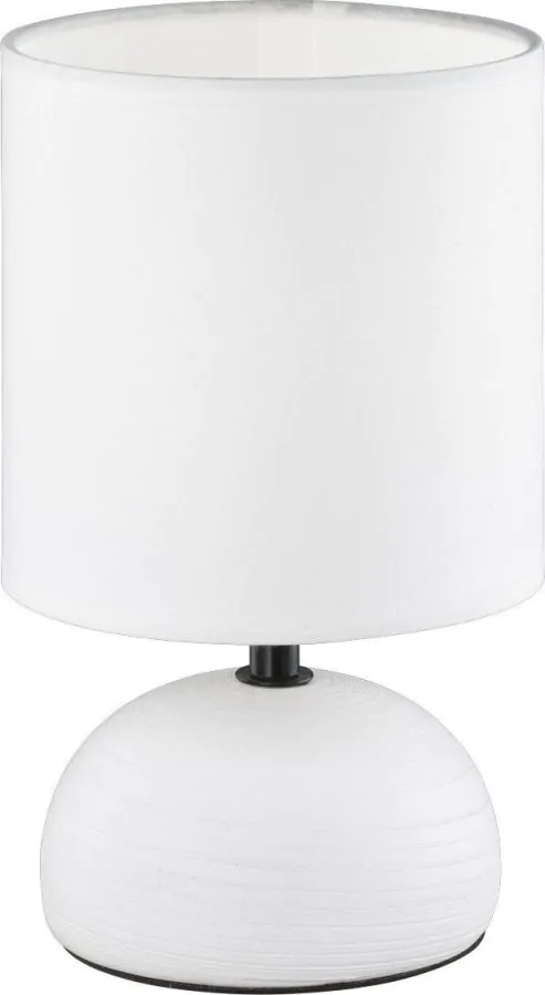 Λαμπατέρ Επιτραπέζιο Ø14*23 εκ. Βάση Λευκό Κεραμικό / Αμπαζούρ Λευκό Ύφασμα Trio Luci R50351001