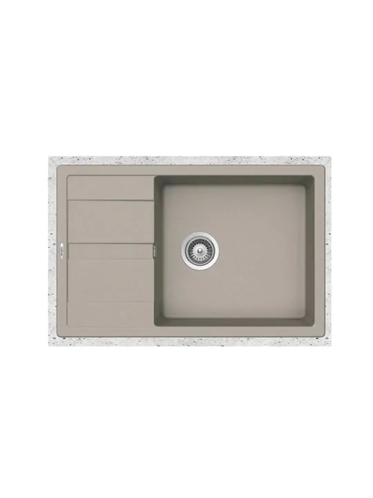 Νεροχύτης  Ένθετος M78xΠ50 εκ.Γρανίτης Concrete Beton Schock Cristalite Manhattan 30180-1451