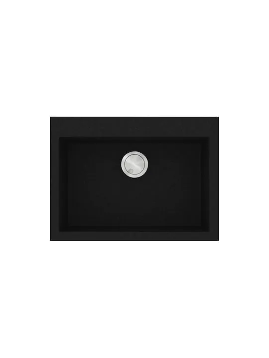 Νεροχύτης Κουζίνας 70x50cm  Ένθετος ερμάριο 70cm Γρανίτης Sanitec Ultra Granite 815-33-Nero 