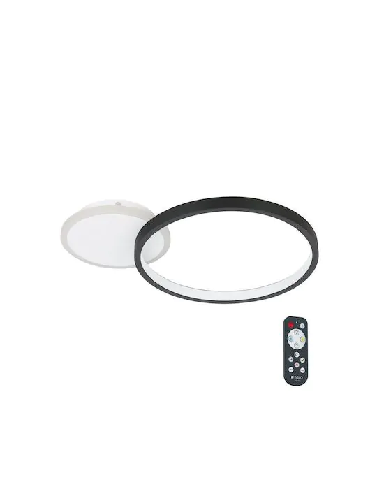 Πλαφονιέρα Οροφής Μαύρο 40,5cm LED 3000-6500Κ 2100lm Μνήμη,Tηλεχειριστήριο, Νυχτός Eglo Gafares 900421