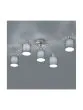 Φωτιστικό Οροφής Πεντάφωτο D75x44,2xY22cm 5xE14 Κορμός Νίκελ Ματ-Αμπαζούρ Γκρι Trio Lighting Garda 605400511