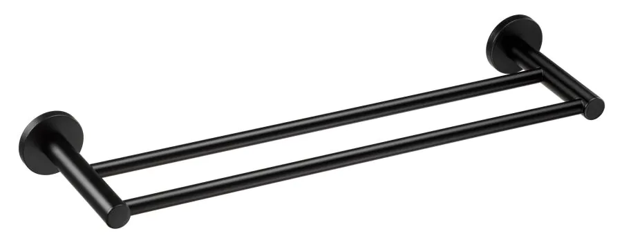 Πετσετοκρεμάστρα Διπλή 58 εκ. Μαύρο Ματ Verdi Sigma Black 3032105