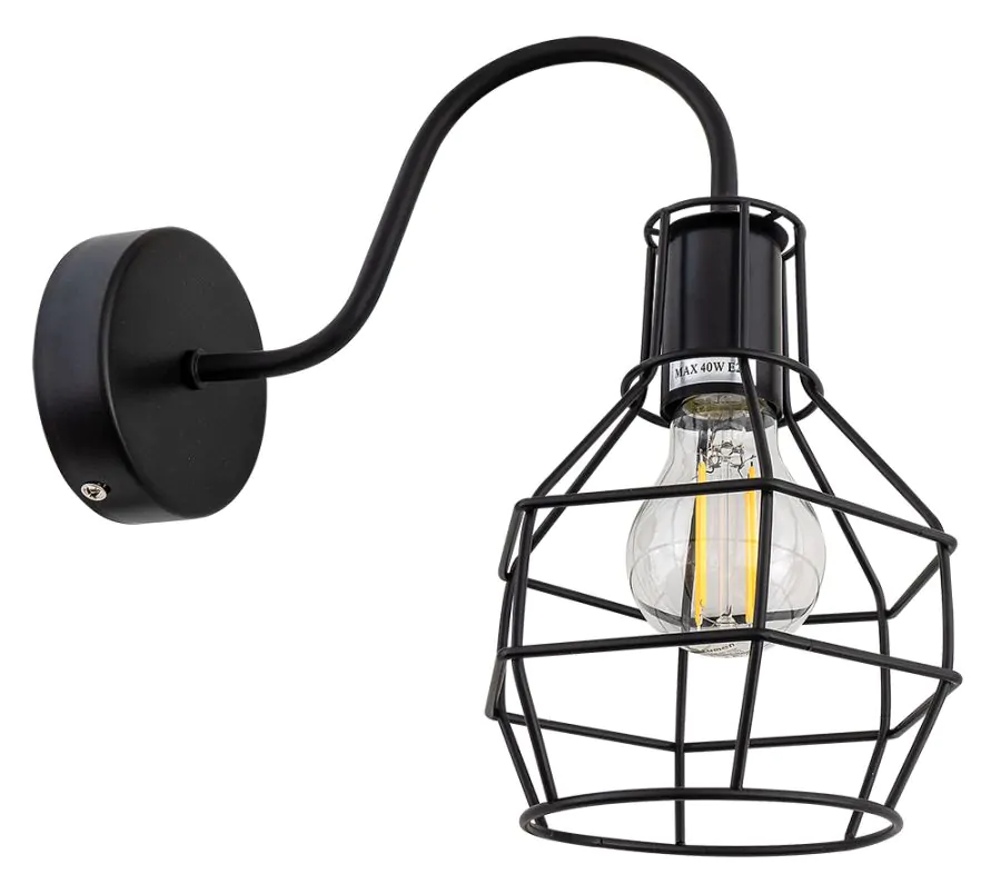 WLC 310 ΑΠΛΙΚΑ ΣΤΡΟΓΓΥΛΗ ΜΑΥΡΗ  ΠΛΕΓΜΑ 1ΧΕ27 ARlight 0144108