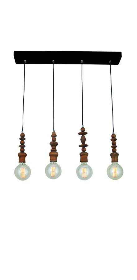HL-040R-4P MELODY AGED WOOD PENDANT HOMELIGHTING 77-2737