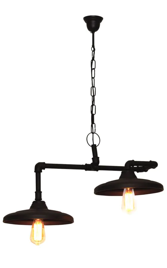 HL-520-2 PIPES BROWN RUSTY PENDANT 2 X E27 HOMELIGHTING 77-2249