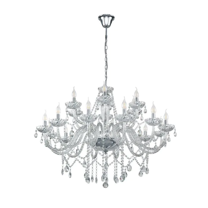 Πολυέλαιος Δεκαοκτάφωτος Ø100cm 18xE14  Διάφανος Eglo Basilano 39103