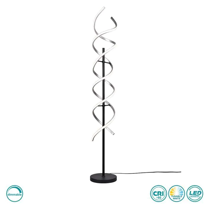 Φωτιστικό Επδαπέδιο Ø23xH150cm Led SMD 325w 4000lm 2300+3000+4000K Βουρτσιστό Αλουμίνιο-Μαύρο Ματ Lighting Sequence 441810205