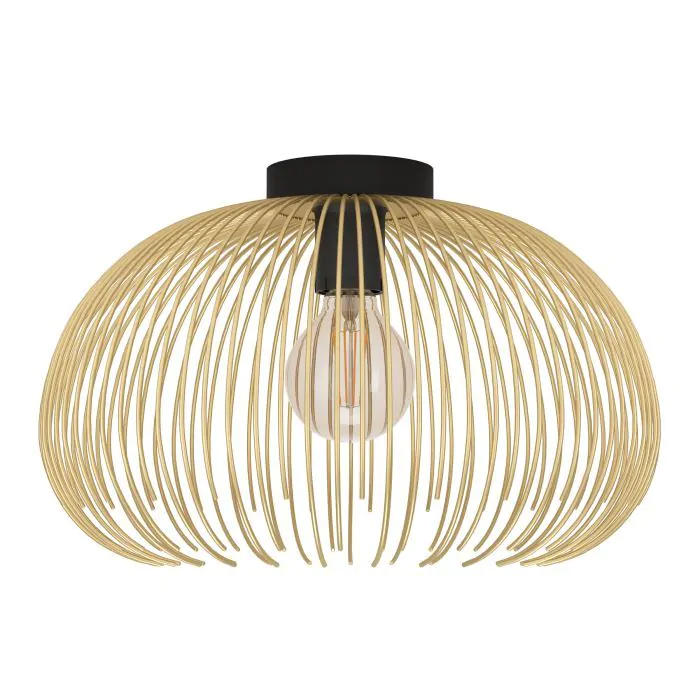 Φωτιστικό Οροφής Μονόφωτο Ø385xH250mm 1xE27 Μαύρο-Χρυσό Eglo Venezuela 900165