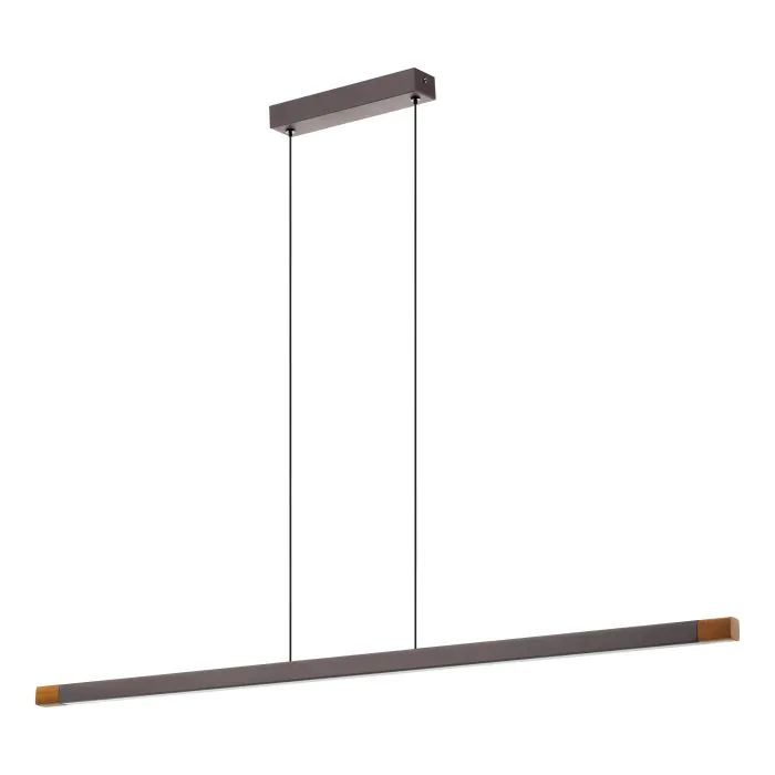 Φωτιστικό Κρεμαστό Ράγα L1260xB35xH1100mm Led 22w 2500lm Warm White Μέταλλο Γκρι-Ξύλο Eglo Lisciana 900175