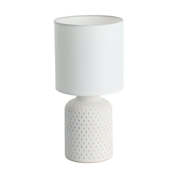 Πορτατίφ Μονόφωτο 1xE14 Λευκό Καπέλο και Μπεζ Βάση Eglo Bellariva 97773