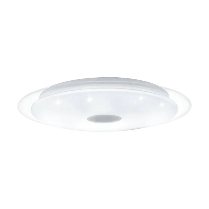 Πλαφονιέρα Οροφής Λευκή 40xH7,5cm LED 3000-4000-5000Κ 2300lm Τηλεχειριστήριο-Λειτουργία Μνήμης Eglo Lanciano  98323