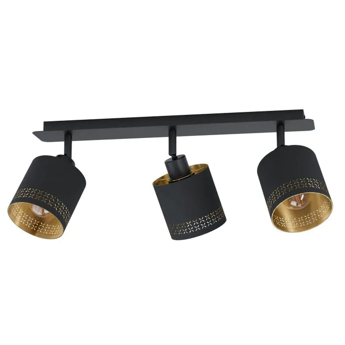 Φωτιστικό Σποτ Τρίφωτο  33,50 εκ. Ø12 εκ. 3*Ε27 Μαύρο -Χρυσό Eglo Esteperra 99278