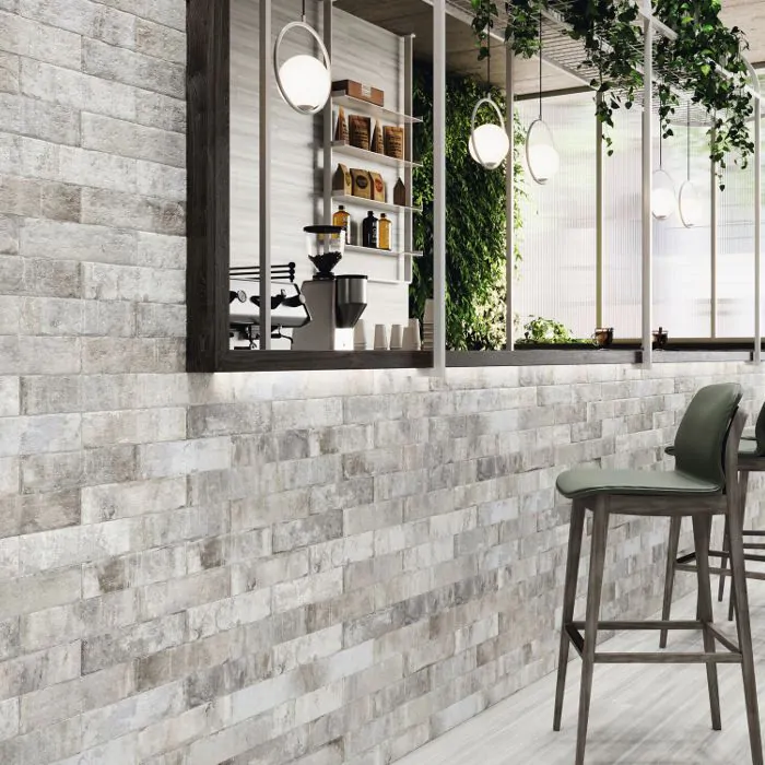 Πλακάκι Τουβλάκι Επένδυσης Τοίχου 7,5x30cm Κεραμικό Pasta Blanca Rustic Kirkwall Concrete Mat 