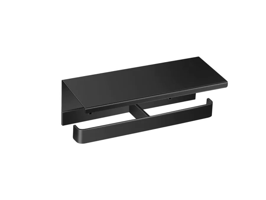 Χαρτοθήκη Διπλή με Καπάκι Επίτοιχη Black Mat Sanco Aegean 26927-M116 