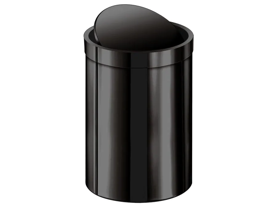 Χαρτοδοχείο Ανοιχτό 12lt Χρωμέ Sanco Brass Open Bins Metal Gun 90674-A23