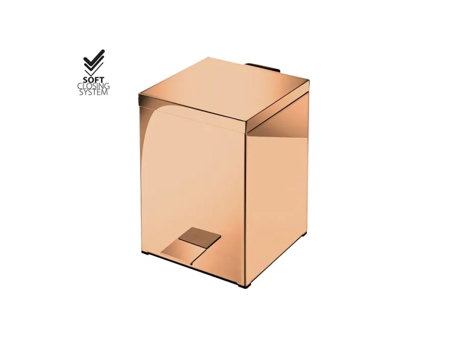 Χαρτοδοχείο 5lt 18x25*Y26,5 cm Rose Gold 24K Soft Closing Sanco Waste Bins 90677-A06