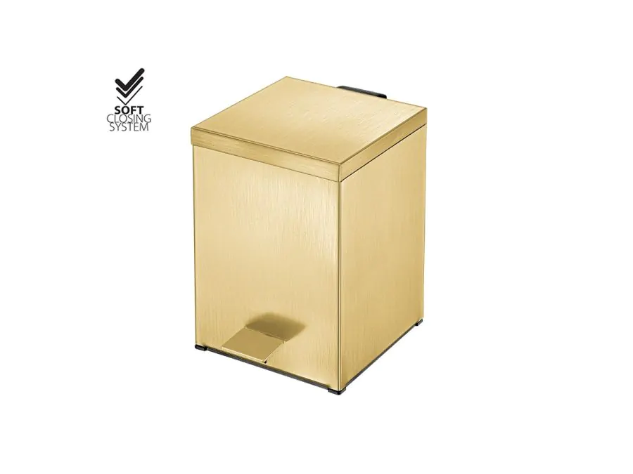 Χαρτοδοχείο 5lt 18x25*Y26,5 cm Brushed Brass Soft Closing Sanco Waste Bins 90677-AB12