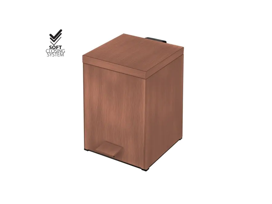 Χαρτοδοχείο 5lt 18x25*Y26,5 cm Old Copper Soft Closing Sanco Waste Bins 90677-M26