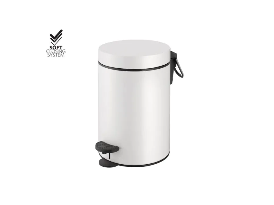 Χαρτοδοχείο 3lt Soft Closιng System White Mat Sanco Waste Bins 90689-M101