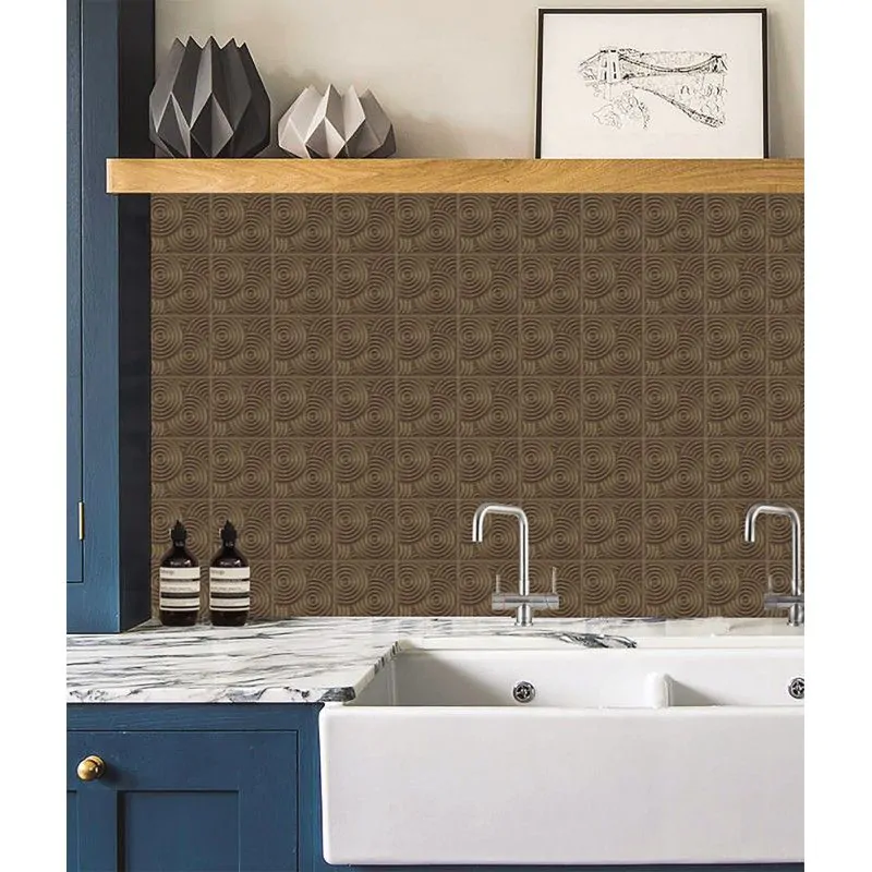 Πλακάκι Κουζίνας-Τοίχου 15*15 εκ. Λευκόπαστο Μπρονζέ Γυαλιστερό Elliston Bronze 2061515B