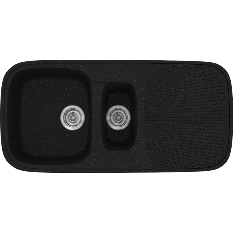 Νεροχύτης Κουζίνας Συνθετικός 97*50 εκ. Ένθετος σε ερμάριο 60 εκ. δύο γούρνες &Ποδιά Sanitec Classic 301 