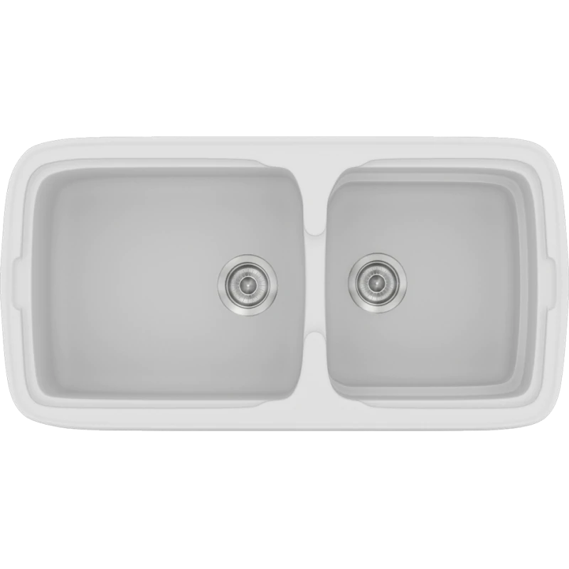 Νεροχύτης Κουζίνας 96x50,5εκ. Ένθετος Eρμάριο 100 εκ.Συνθετικός White Sanitec Classic 305-00