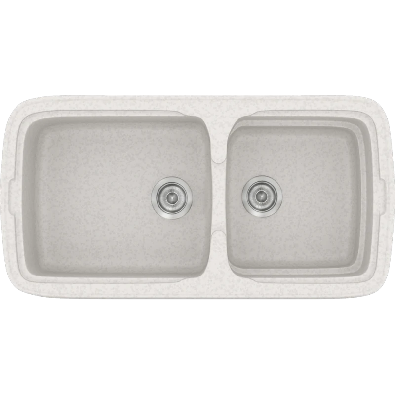 Νεροχύτης Κουζίνας 96x50,5εκ. Ένθετος Eρμάριο 100 εκ.Συνθετικός Metallic Ice Sanitec Classic 305-14