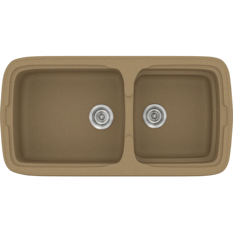 Νεροχύτης Κουζίνας 96x50,5εκ. Ένθετος Eρμάριο 100 εκ.Συνθετικός  Metallic Coffee Sanitec Classic 305-16