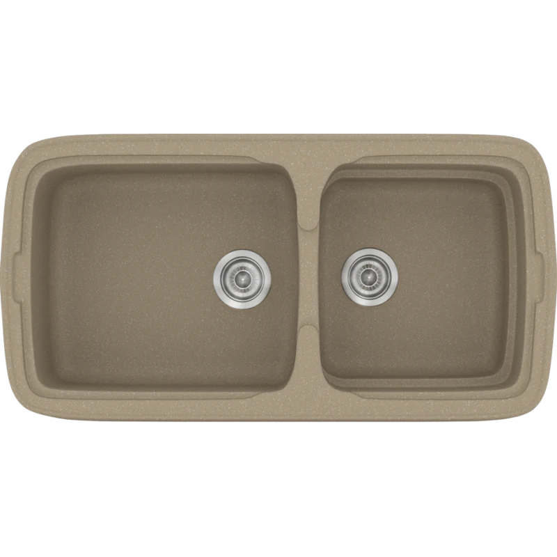 Νεροχύτης Κουζίνας 96x50,5εκ. Ένθετος Eρμάριο 100 εκ.Συνθετικός  Granite Taupe Sanitec Classic 305-42