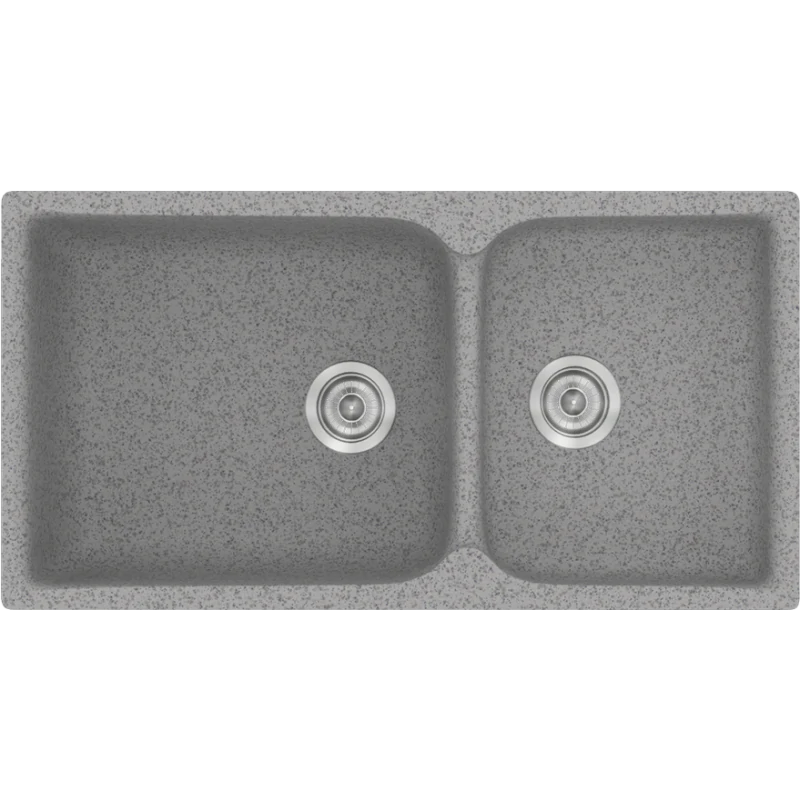 Νεροχύτης Κουζίνας 92x1cm Ένθετος Eρμάριο 100 εκ.Συνθετικός Sanitec 307-04-Granite-Grey