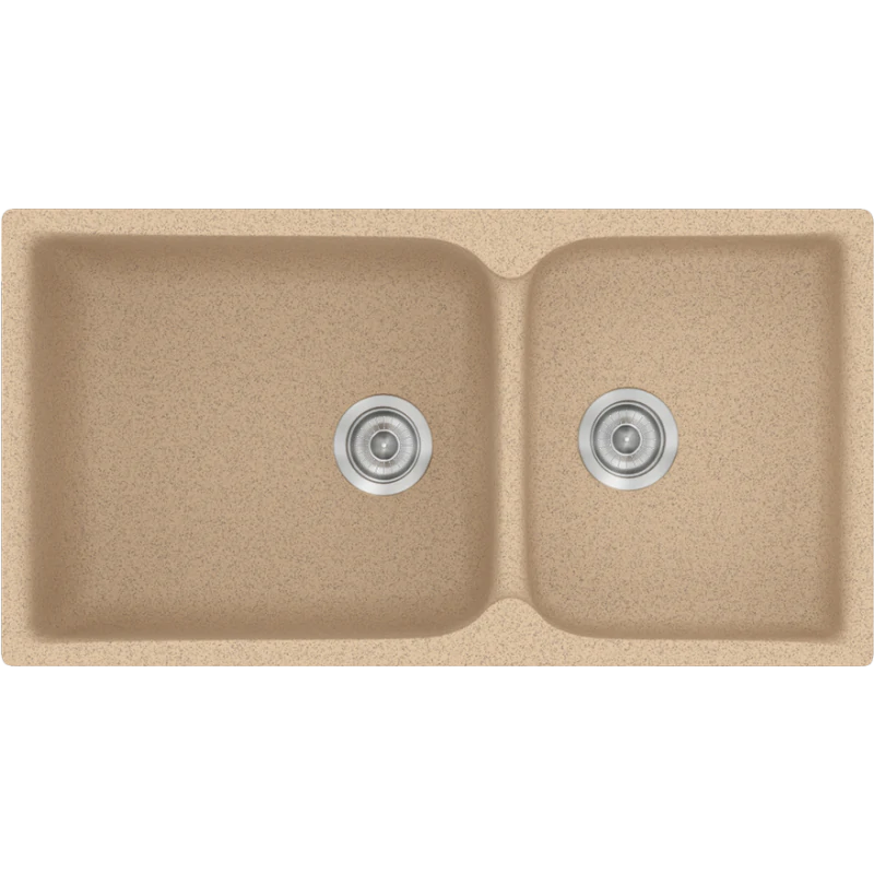 Νεροχύτης Κουζίνας 92x51cm Ένθετος Eρμάριο 100 εκ.Συνθετικός Sanitec 307-10-Granite-Beige