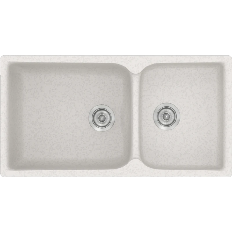 Νεροχύτης Κουζίνας 92x51cm Ένθετος Eρμάριο 100 εκ.Συνθετικός Sanitec 307-14-Metallic-Ice