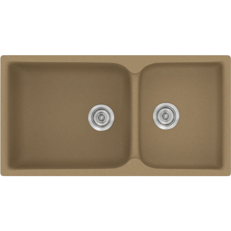 Νεροχύτης Κουζίνας 92x51cm Ένθετος Eρμάριο 100 εκ.Συνθετικός Sanitec 307-16-Metallic-Coffee