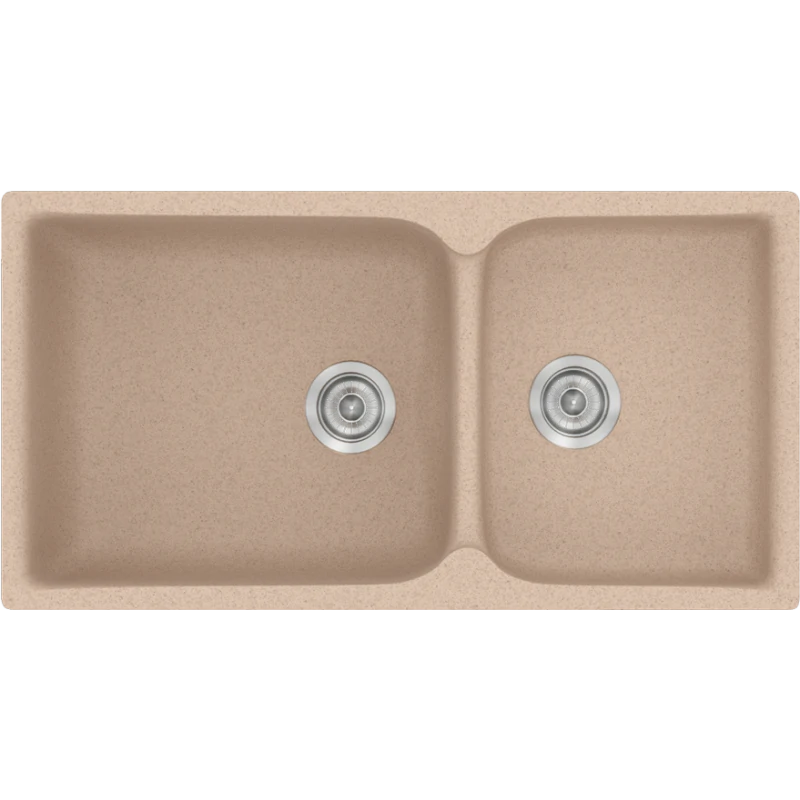 Νεροχύτης Κουζίνας 92x51cm Ένθετος Eρμάριο 100 εκ.Συνθετικός Sanitec 307-21-Granite-Sand