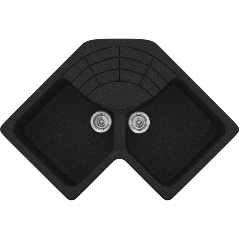 Νεροχύτης Κουζίνας Ένθετος 83*83*50 cm Ερμάριο 90 εκ. Granite Black Sanitec Libra 310