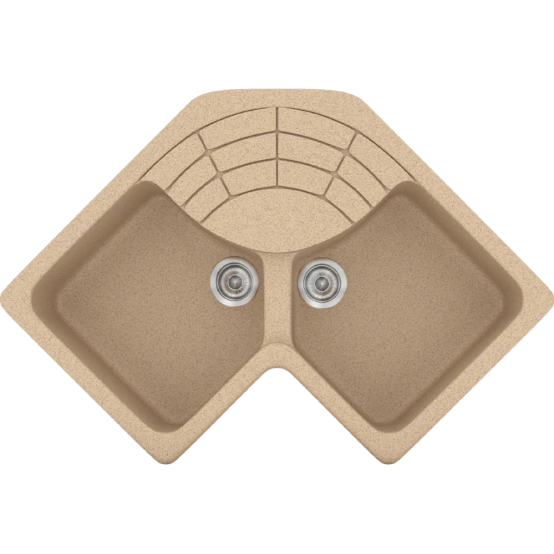 Νεροχύτης Κουζίνας Ένθετος 83*83*50 cm Ερμάριο 90 εκ. Granite Beige Sanitec Libra 310