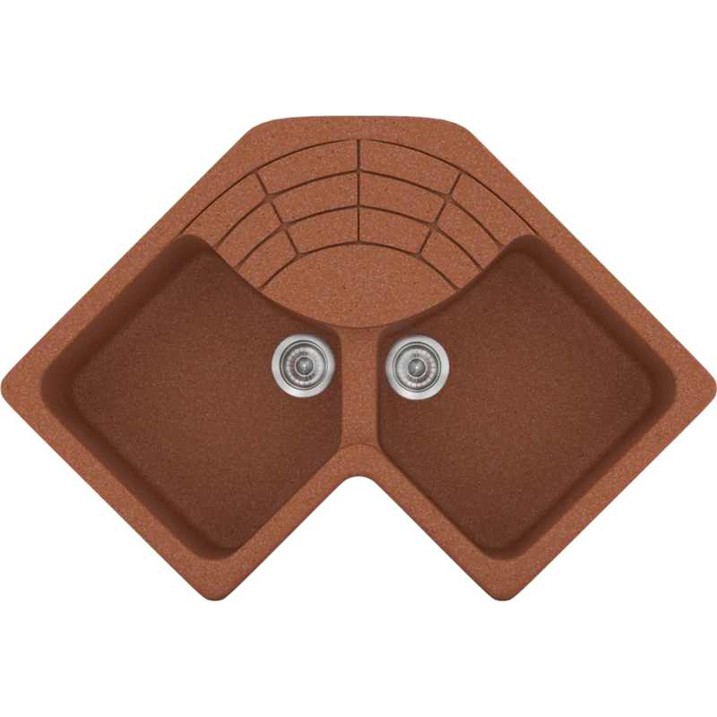 Νεροχύτης Κουζίνας Ένθετος 83*83*50 cm Ερμάριο 90 εκ. Granite Terracotta Sanitec Libra 310