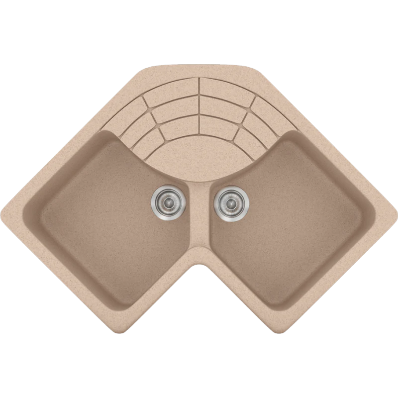 Νεροχύτης Κουζίνας Ένθετος 83*83*50 cm Ερμάριο 90 εκ. Granite Sand Sanitec Libra 310