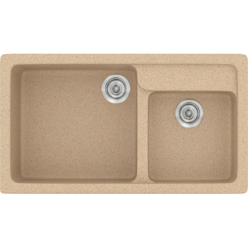 Νεροχύτης Κουζίνας Συνθετικός Μ90xΠ51xB20cm Ένθετος Eρμάριο 90cm Αντιστρεφόμενος Sanitec Classic Granite Beige 317-10-Granite-Beige 