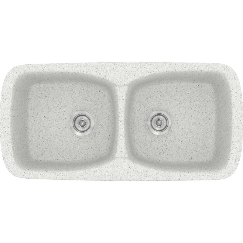 Νεροχύτης Κουζίνας Συνθετικός Μ93xΠ51xB21 εκ. Ένθετος Eρμάριο 90 εκ. Sanitec Classic Granite White 319