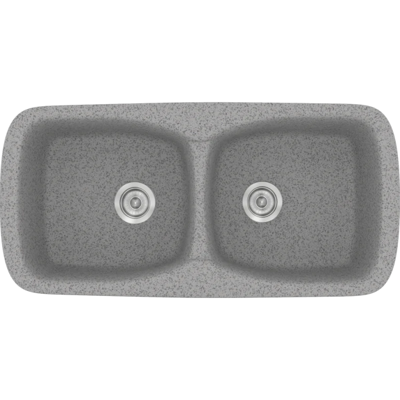 Νεροχύτης Κουζίνας Συνθετικός Μ93xΠ51xB21 εκ. Ένθετος Eρμάριο 90 εκ. Sanitec Classic Granite Grey 319