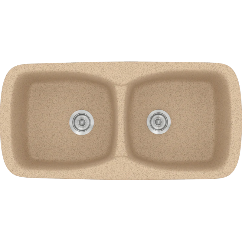 Νεροχύτης Κουζίνας Συνθετικός Μ93xΠ51xB21 εκ. Ένθετος Eρμάριο 90 εκ. Sanitec Classic Granite Beige 319