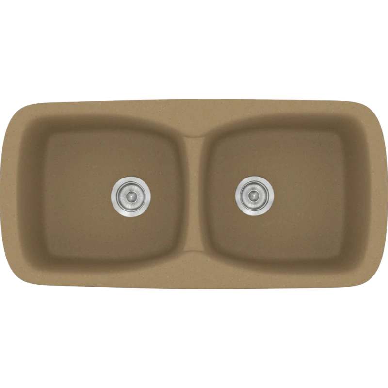 Νεροχύτης Κουζίνας Συνθετικός Μ93xΠ51xB21 εκ. Ένθετος Eρμάριο 90 εκ. Sanitec Classic Metallic Coffee 319