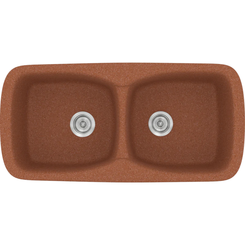 Νεροχύτης Κουζίνας Συνθετικός Μ93xΠ51xB21 εκ. Ένθετος Eρμάριο 90 εκ. Sanitec Classic Granite Terracotta 319