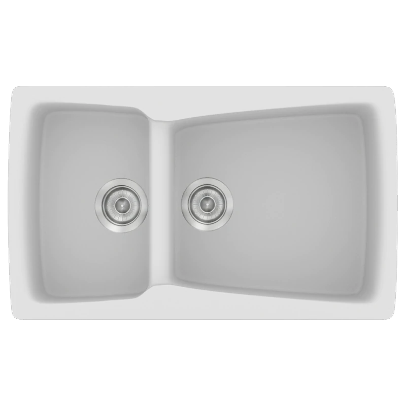 Νεροχύτης Κουζίνας Συνθετικός Μ79xΠ50xB20 εκ. Ένθετος Eρμάριο 80 εκ. Αντιστρεφόμενος Sanitec Classic White 320-00